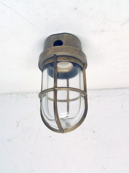 aplique techo hermetico industrial nautica metal cristal rosca e27 alt 18.5 o10 1u
